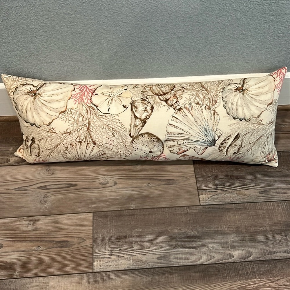 Pottery Barn Seashell Print Lumbar Pillow